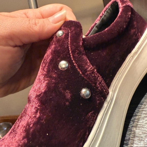 Rebecca Minkoff Burgundy Velvet Loafers - Picture 3 of 11